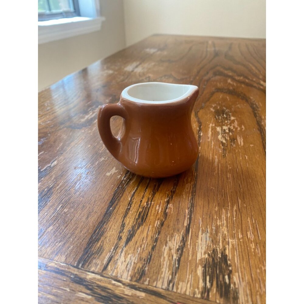 Vintage H.P. Coors China 160 Brown & White Creamer